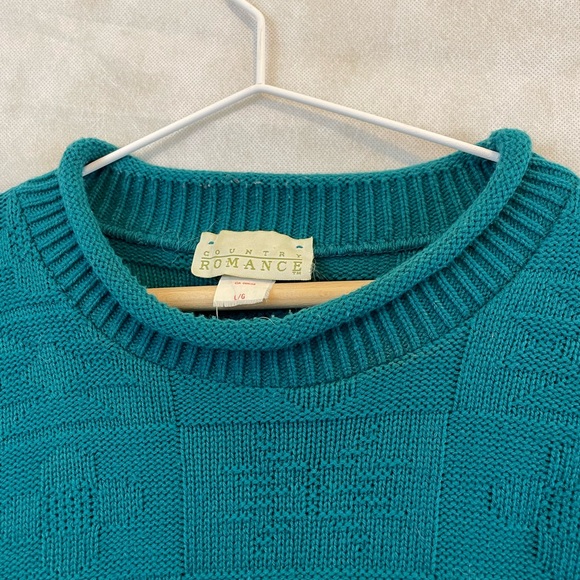 VINTAGE Country Romance | Knit Patterened Sweater Size Large - Picture 8 of 9